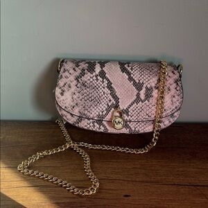 Michael Kors Blush Snake Print Crossbody/Shoulder Bag